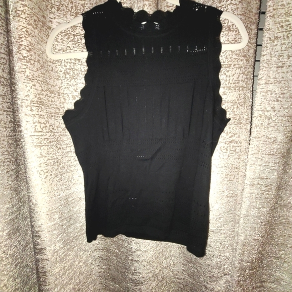 10 Crosby Derek Lam Black Ruffled Tank Top - Picture 2 of 9